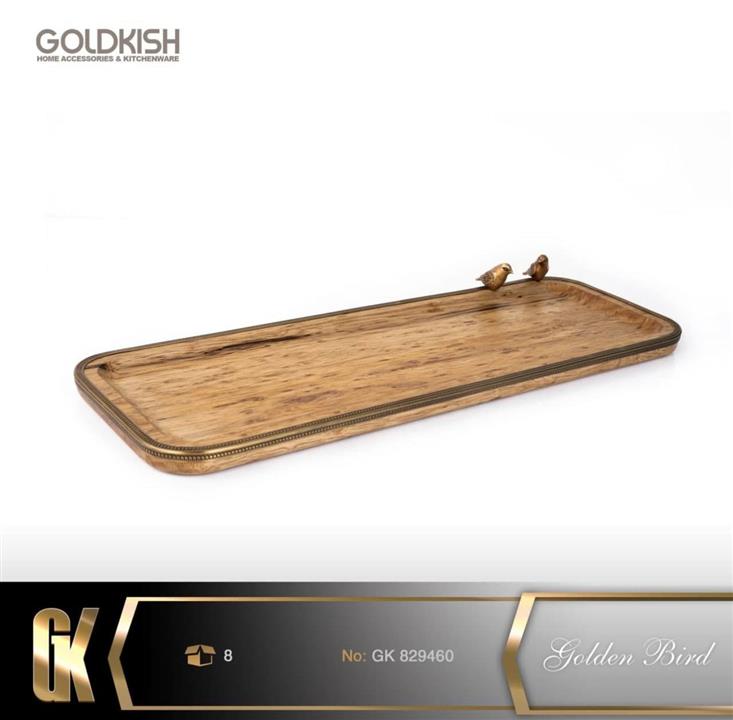 رولت خوری چوبی برنجی بزرگ گلدکیش Golden Bird کد GK829460